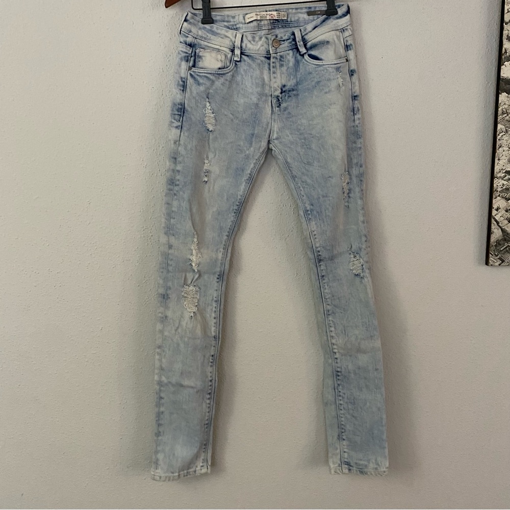Zara Slim Premium Wash Distressed Jeans